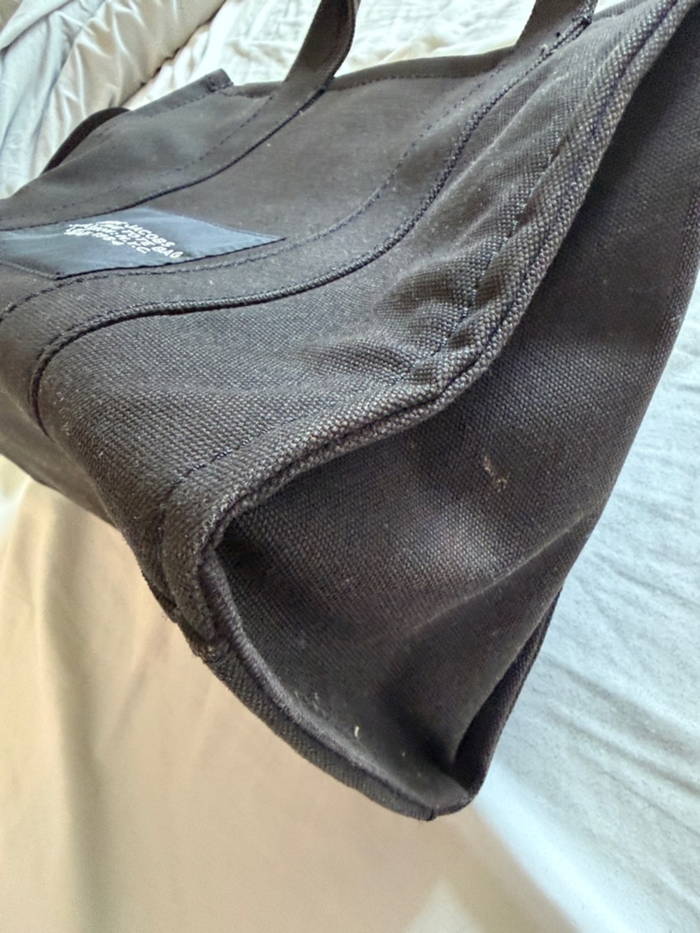 Marc Jacobs Black Canvas Tote Bag with Logo Strap - Picture 9 of 12